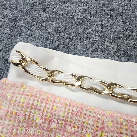 Walter Baker Priscilla Pencil Skirt Pink White Catalina Tweed Gold Chain Size 6 - Picture 5 of 13